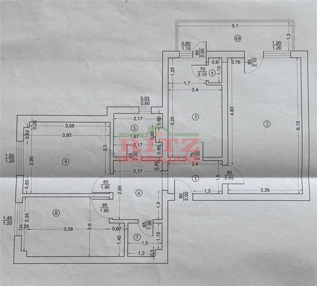 Apartament cu 3 camere decomandat în Ultracentral