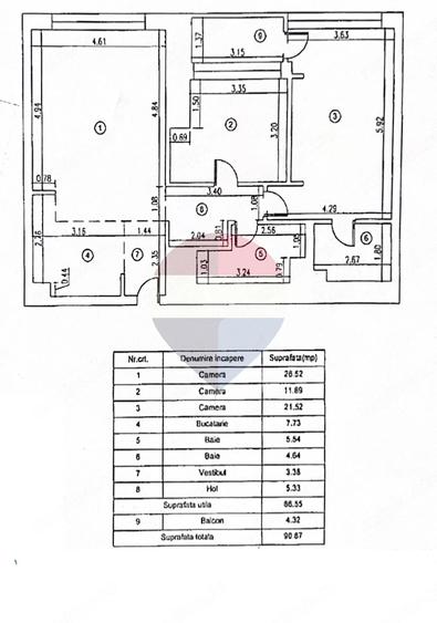 Apartament cu 3 camere decomandat în Herăstrău
