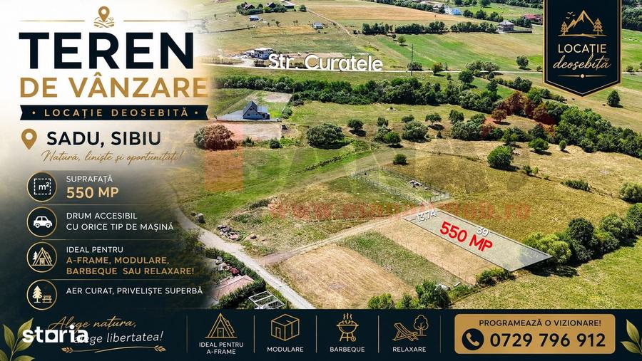 Teren de 550 mp, în Sadu