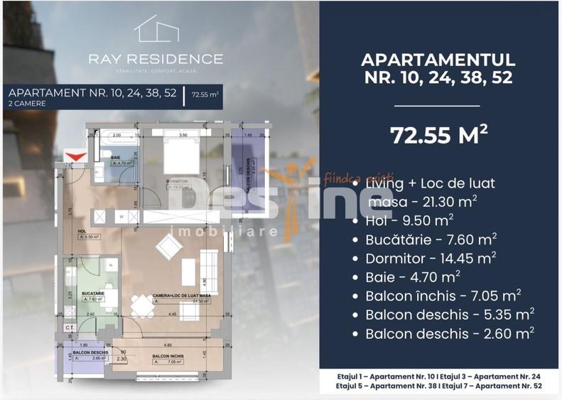 Apartament cu 2 camere decomandat în Cornitoiu