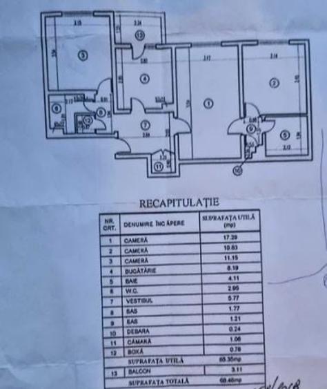 Apartament cu 3 camere semidecomandat, mobilat în Titan
