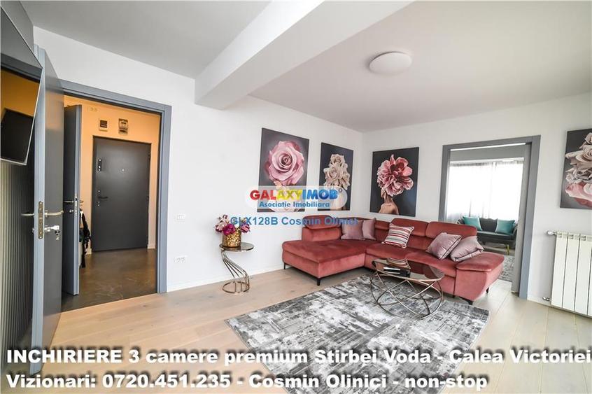 Apartament cu 3 camere semidecomandat, mobilat în Calea Victoriei