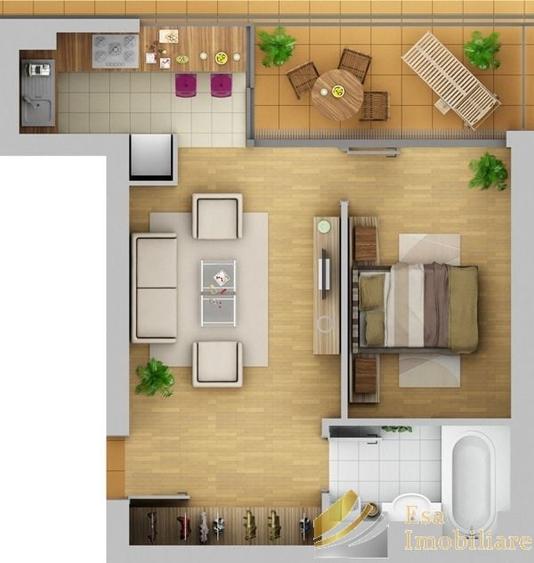 Apartament cu 2 camere semidecomandat în Calea Călărașilor