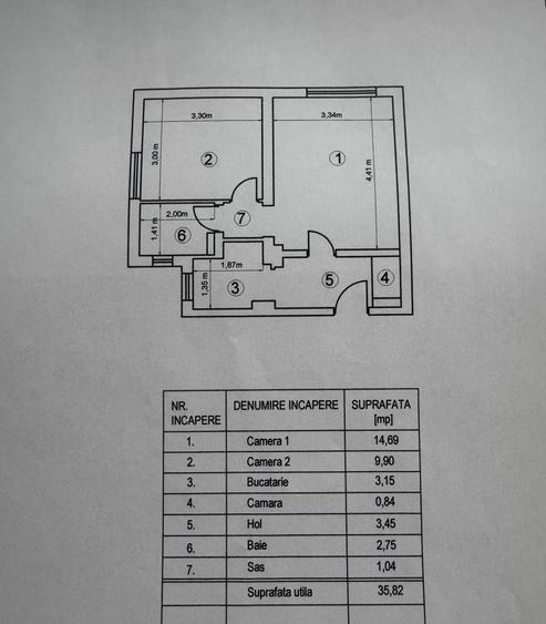 Apartament cu 2 camere semidecomandat în Gheorgheni