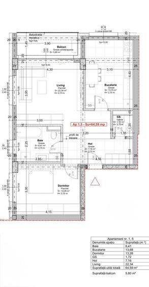 Apartament cu 2 camere decomandat în Soarelui