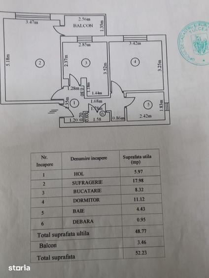 Apartament cu 2 camere decomandat în E3