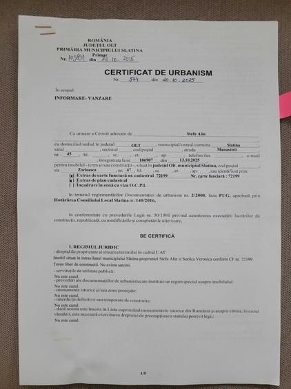 Teren de 2674 mp, în Central