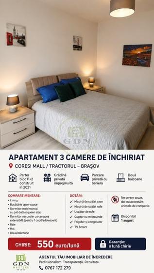 Apartament cu 3 camere semidecomandat în Tractorul