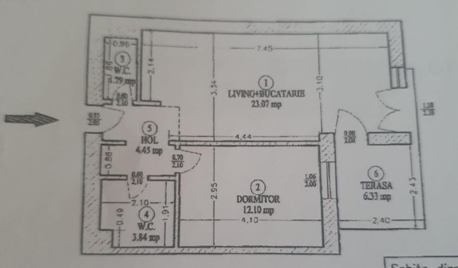 Apartament cu 2 camere semidecomandat în Titan