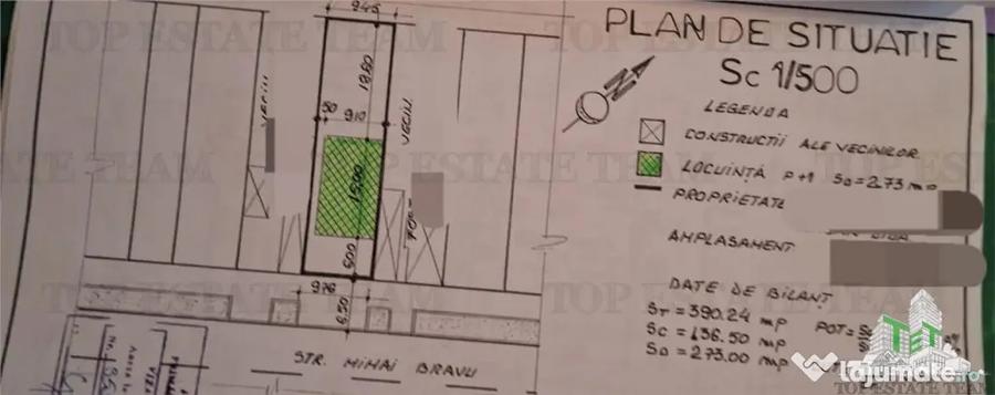 Casă cu 4 camere cu Teren 390 Mp în Central
