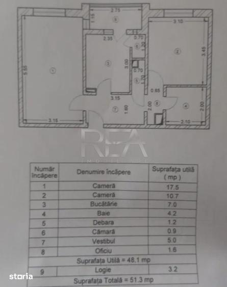 Apartament cu 2 camere decomandat în Crângași