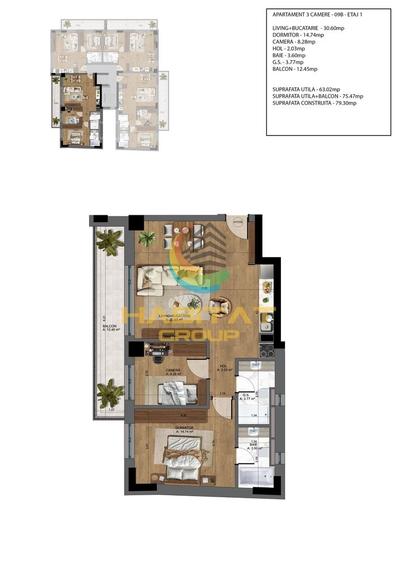 Apartament cu 2 camere decomandat în Parcul Carol