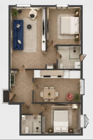 Apartament cu 3 camere, mobilat în Circumvalațiunii