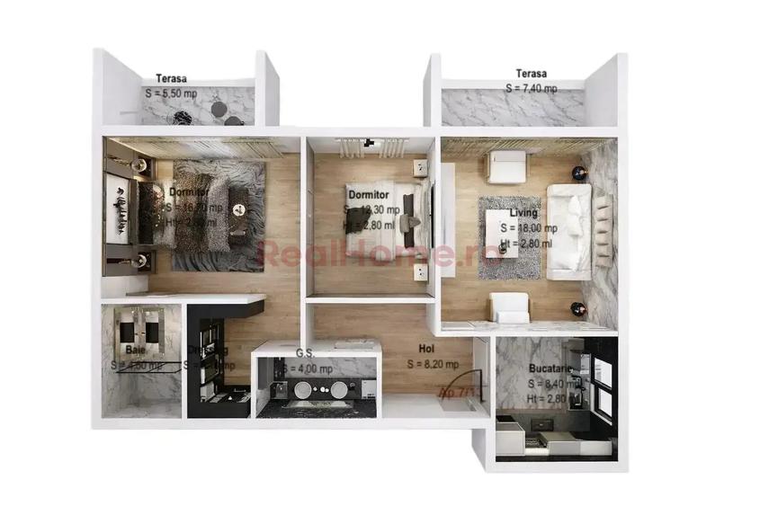 Apartament cu 3 camere decomandat în Theodor Pallady