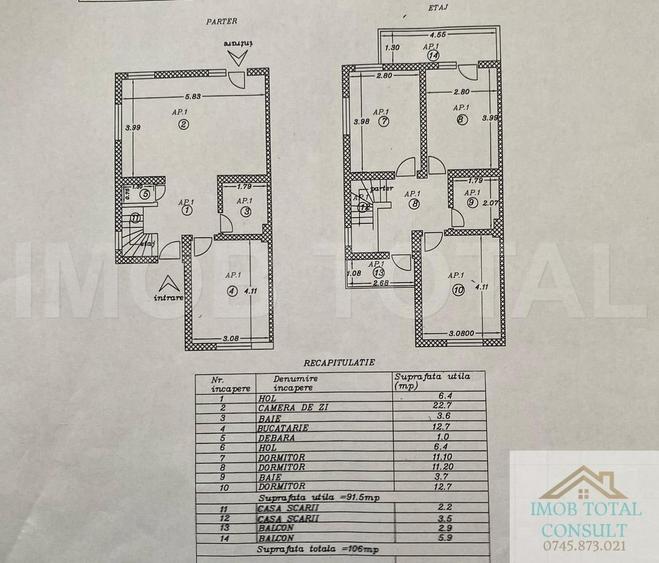 Duplex cu 3 camere cu Canalizare în Găvana 3