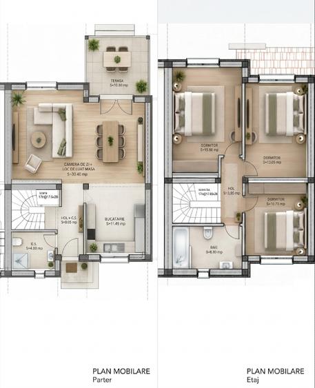 Duplex cu 4 camere cu Canalizare în Moșnița Veche