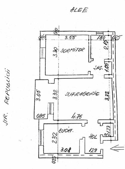 Apartament cu 2 camere semidecomandat, mobilat în Nord