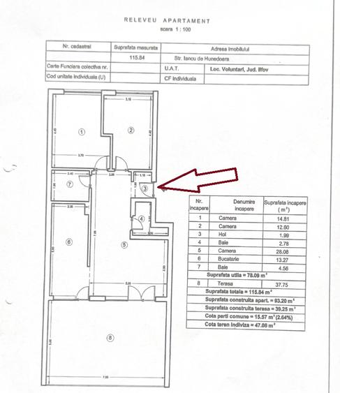 Apartament cu 3 camere semidecomandat în Iancu Nicolae