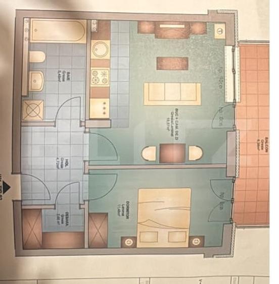 Apartament cu 2 camere decomandat, mobilat în Tractorul