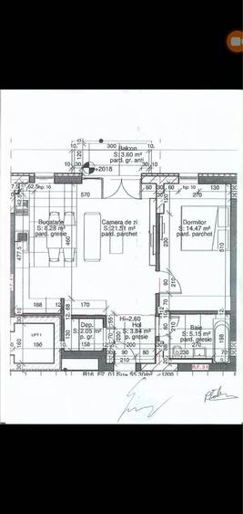 Apartament cu 2 camere semidecomandat în Exterior Vest