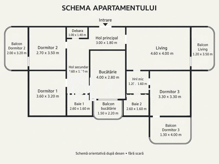 Apartament cu 4 camere decomandat, mobilat în Turnișor