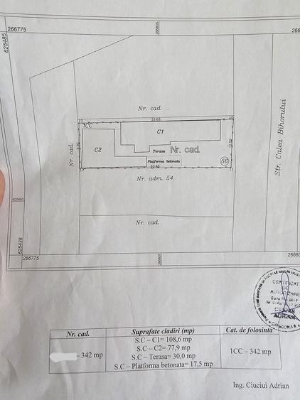 Casă individuală cu 6 camere cu Canalizare în Oncea