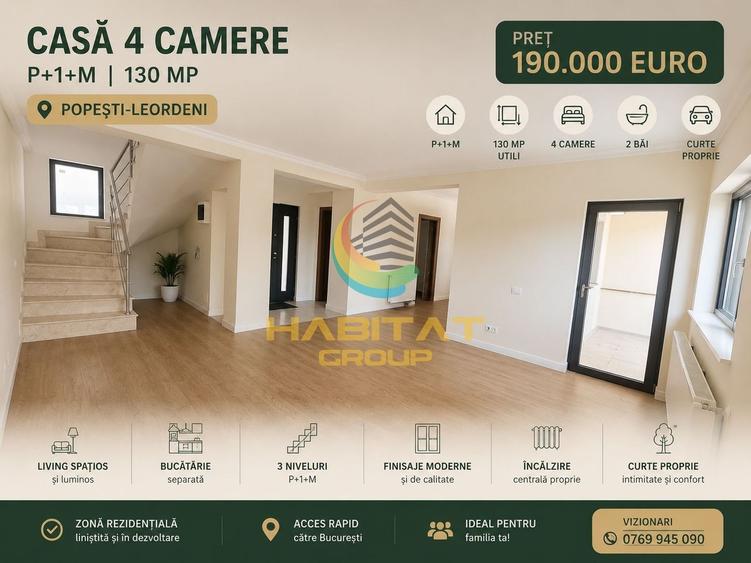 Vânzare Casa | Duplex P+1+M | Popești Leordeni | 130 mp - 1