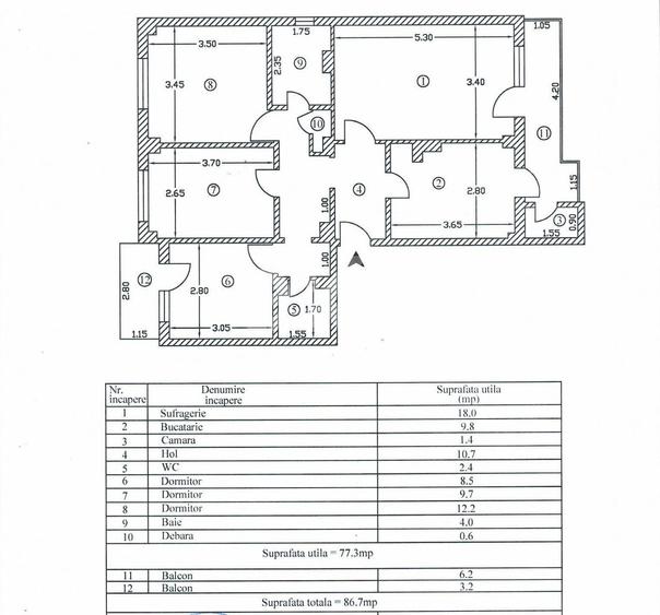 Apartament cu 2 camere decomandat în Războieni