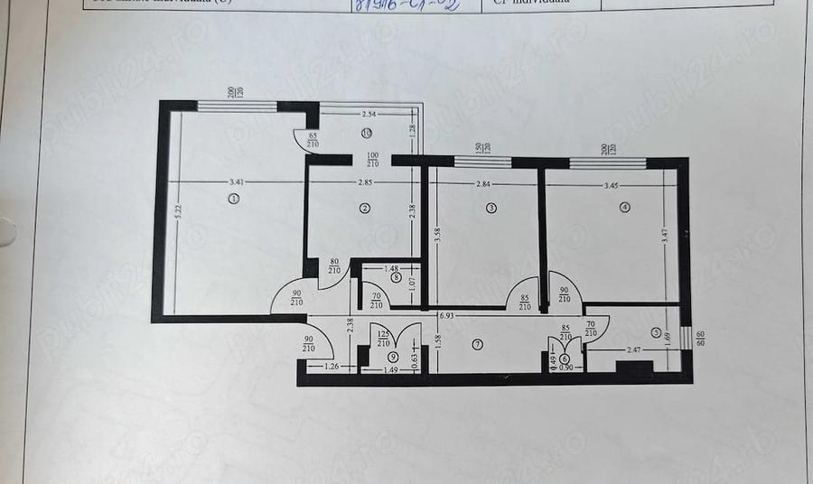 Apartament cu 3 camere decomandat în Popa Șapcă