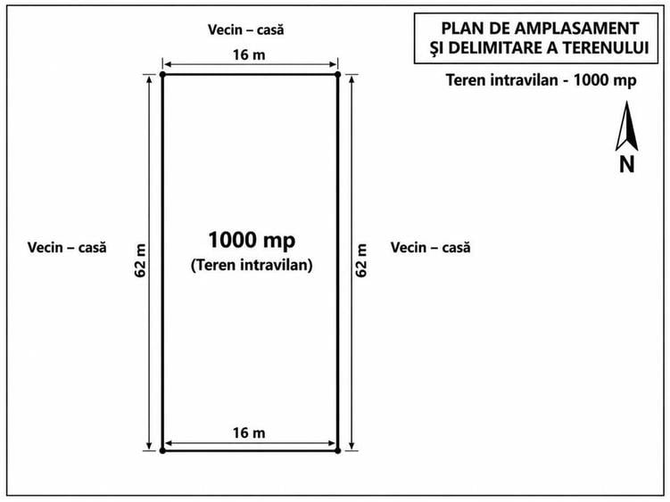 Teren Construcții intravilan de 1000 mp, în Cug