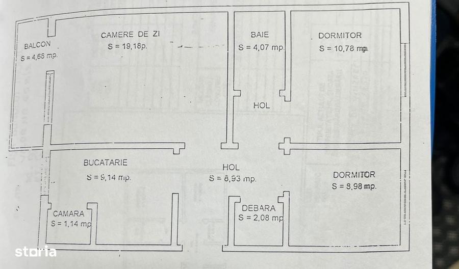 Apartament cu 3 camere în Central
