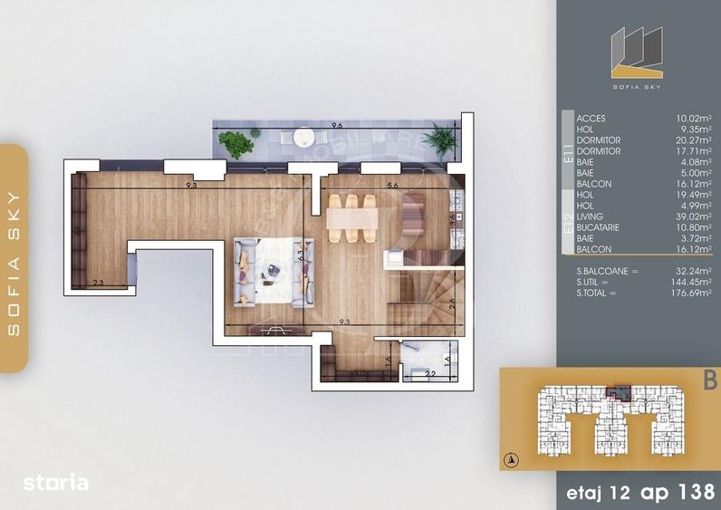 Th. Pallady 3 camere Duplex | Living 39mp | Dormitor 20mp - 1
