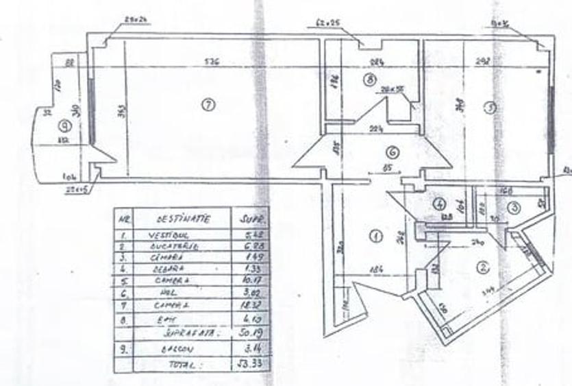 Apartament cu 2 camere decomandat în Moșilor