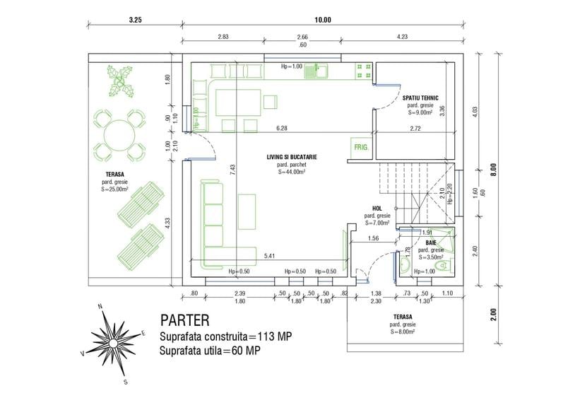 Casă individuală cu 4 camere cu Teren 500 Mp în Bod