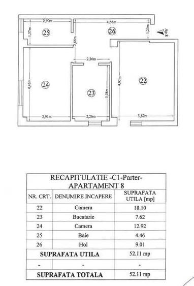 Apartament cu 2 camere decomandat în Valea Adâncă