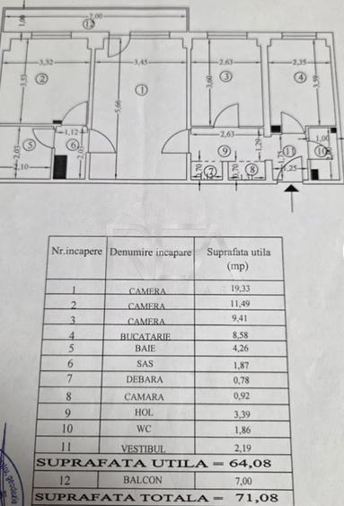 Apartament cu 3 camere semidecomandat, mobilat în Ghencea