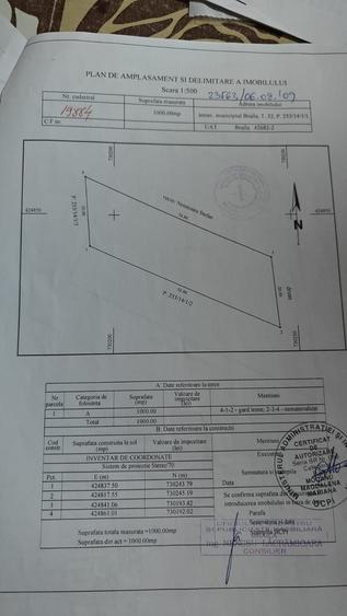 Teren de 1000 mp, în Nicolae Bălcescu