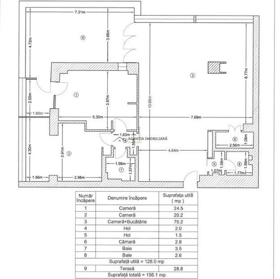 Apartament cu 3 camere decomandat, mobilat în Băneasa