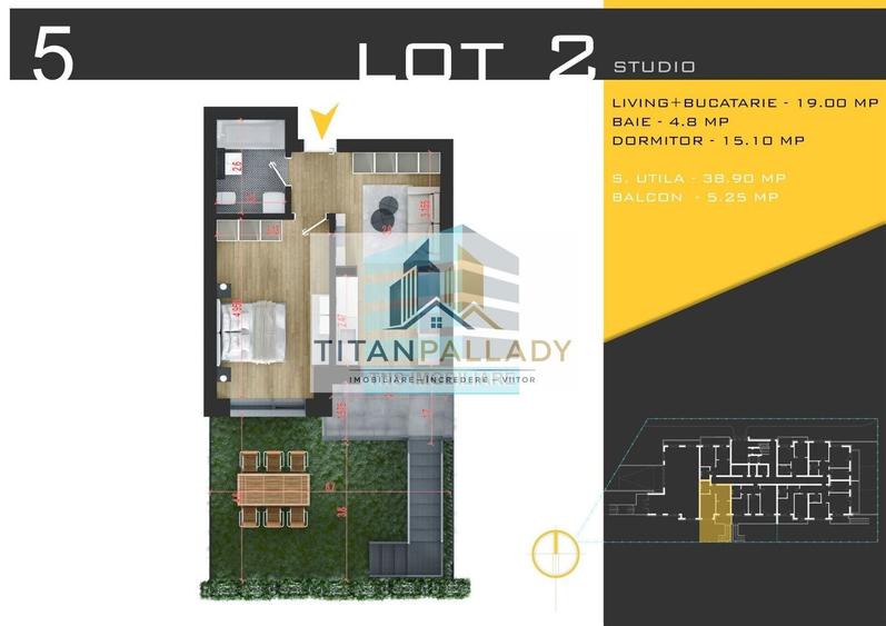 Apartament Modern 2 Camere, 35 mp Grădină, Pallady – Teclu - 5