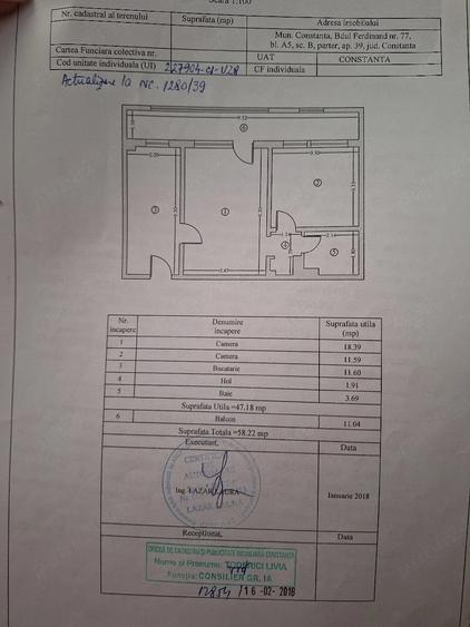 Apartament cu 2 camere semidecomandat, mobilat în Central