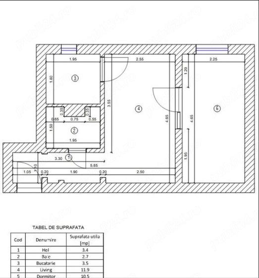 Apartament cu 2 camere nedecomandat, mobilat în Șagului