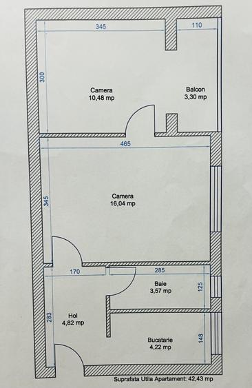 Apartament cu 2 camere semidecomandat, mobilat în Șagului