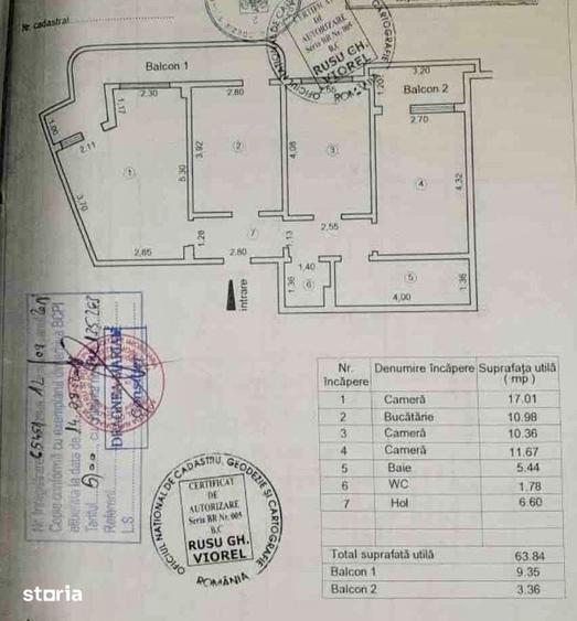 Apartament cu 3 camere decomandat în Nord