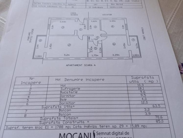 Apartament cu 3 camere decomandat în Bârlad