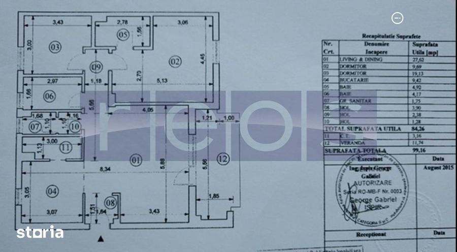 Apartament cu 3 camere, mobilat în Băneasa