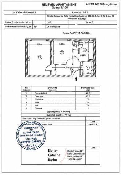 Apartament cu 2 camere decomandat în Militari