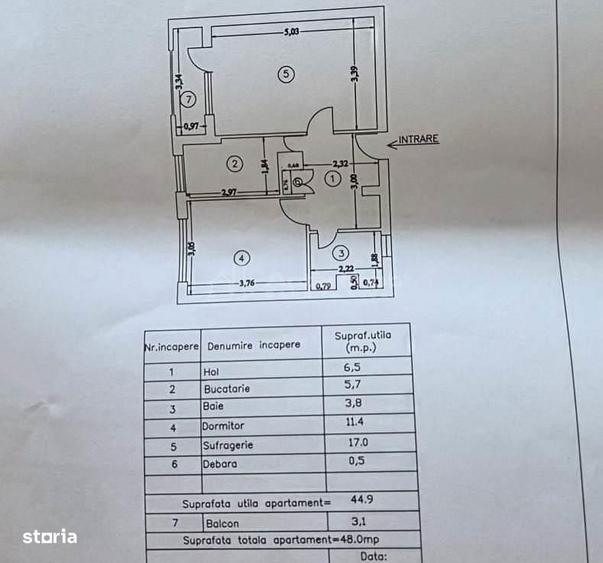 Apartament cu 2 camere decomandat în Nord