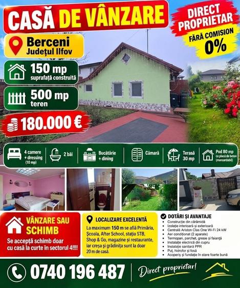 Casă cu 4 camere în Berceni