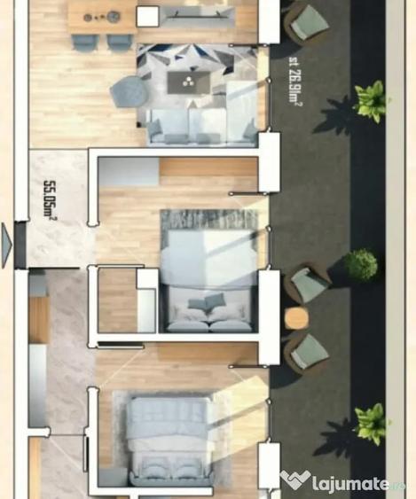 Apartament cu 3 camere decomandat în Sânnicoară