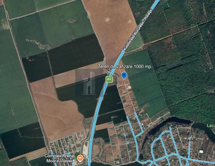 Teren agricol extravilan de 1000 mp, în Moara Vlăsiei